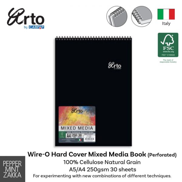Arto Wire-O Hard Cover Mixed Media Book (Perforated)