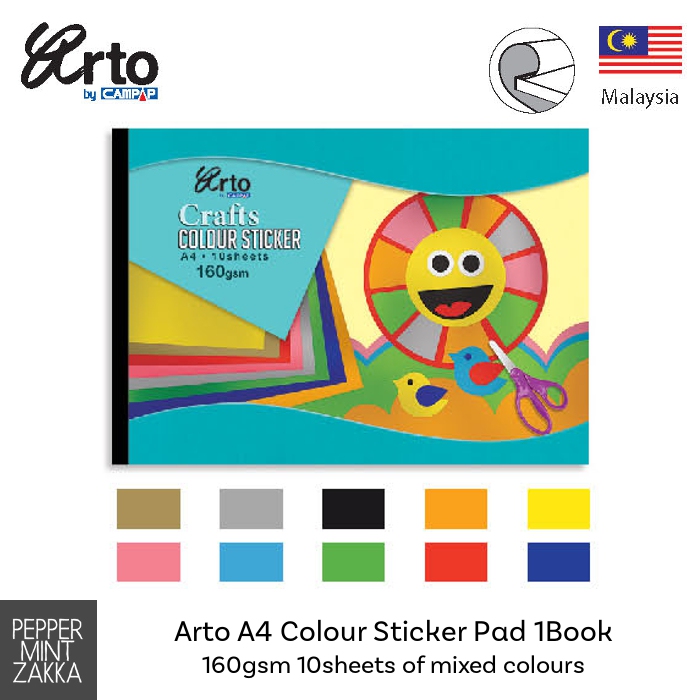 Arto A4 Colour Sticker Pad