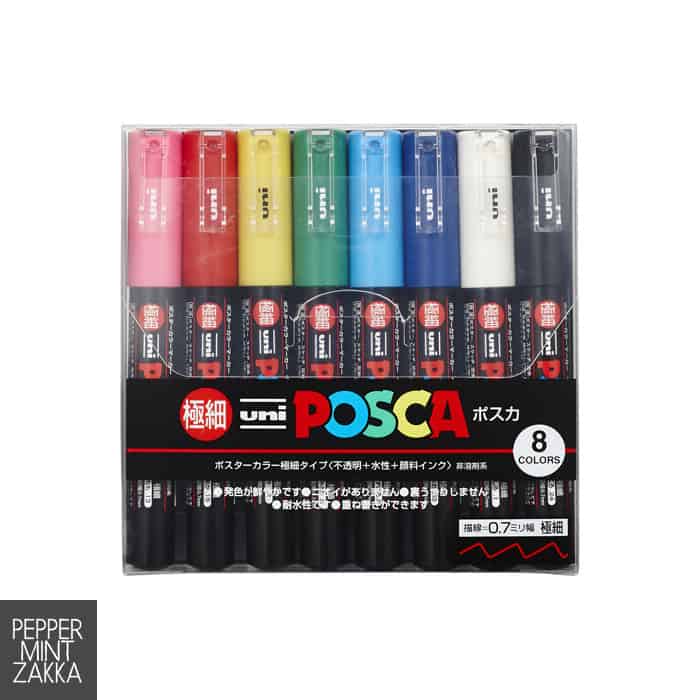 POSCA Extra Fine Basic Colors 8pcs Set PC1M8C